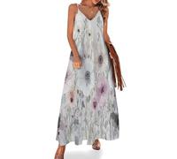 Vestido Largo de Verano para Mujer Tirantes Playa Vestido Jardín De Ensueño Maxi Vestidos Cuello en V Sin Mangas para Playa Fiesta Vacaciones