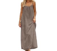 Vestido largo de verano para mujer - Vestidos de playa mujer vestidos sin mangas sin espalda vestido largo maxi liso vestido flowy open back vestidos casual para vacaciones playa casa, Mint Green