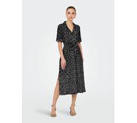 Vestido largo estampado Mujer Talla XS. Color Negro