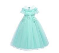 Vestido largo hasta la rodilla para niña, elegante, vestido de niña de flores, piano, disfraz de rendimiento juvenil, verde, 10-11 años