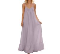 Vestido Largo Informal sin Mangas con Espalda Abierta y Corte Holgado para el (Light Purple, XXL) #145