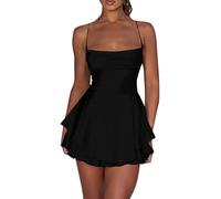 Vestido Largo Invierno Mujer - Vestido Verano Mujer Elegante - Vestido Corto Halter De Color Liso Sexy Y Delgado para Mujer