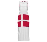 Vestido Largo Maxi Cheongsam para Mujer con Estampado De La Bandera del Reino De Dinamarca Sexy con Abertura Sin Mangas Vestido De Verano De Talla Grande para Fiestas La Playa O como Un Qipao Chino