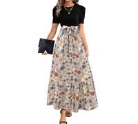 Vestido Largo Mujer Verano Casual Playa Sueltos Vestidos Fiesta De Flores Tallas Grandes Manga Corta Ropa Cuello Redondo Baratos Cruzados Summer Dresses for Women Mis Pedidos Realizados Caqui M