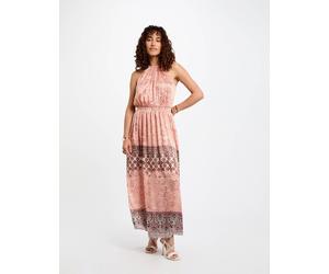 Vestido largo recto estampado multicolor mujer 38