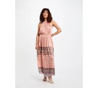 Vestido largo recto estampado multicolor mujer 42