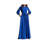 Vestido Largo Vintage con Pajarita para Mujer, Vestidos Largos de Fiesta con Mangas abullonadas, Vestido Elegante hasta el Suelo 2023