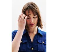 Vestido laure 100 % lino azul marino mujer 36