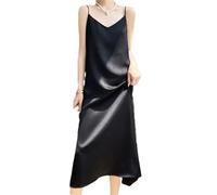 Vestido Lencero Sin Mangas De Seda para Mujer - Vestido Largo con Tirantes Finos para Cóctel, Playa, Noche, Fiesta