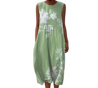 Vestido Lino Sintético Mujer Verano Sin Mangas Vestidos Largos Anchos Playa Algodón con Bolsillos Midi Boho Holgado Suelto para Tripa Tallas Grandes Dresses Verano Casual Largo Fresco con Bolsillos