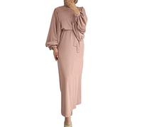 Vestido M Vestido de manga larga para mujer Ropa de oración islámica Gente exitosa, Rosa., M