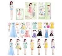 Vestido magnético - Juego de de Vestido, muñecas de Papel magnéticas | Los niños Hacen así Que jueguen Disfraces, Traje Creativo -Recortes para niñas, Juguetes educativos Coloridos para
