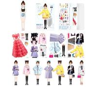 Vestido magnético - Juego de de Vestido, muñecas de Papel magnéticas | Los niños Hacen así Que jueguen Disfraces, Traje Creativo -Recortes para niñas, Juguetes educativos Coloridos para