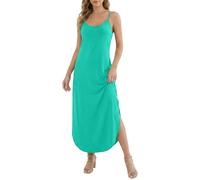Vestido maxi para mujer, de verano, con tirantes finos, con bolsillos, vestido de tiempo libre, espalda descubierta, tirantes delgados, vestido de casa, cami holgado, elegante, túnica, blusa de playa