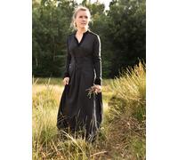 Vestido Medieval Meira Battle-Merchant Negro con Detalles de Terciopelo