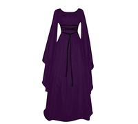Vestido Medieval Mujer Gotica Disfraz Mujer Halloween Pirata Novia Renacentista Vestido Medieval Demonio Elegante Invierno Disfraces Carnaval Adulto - Ofertas Flash Del Dia Premium Hoy(Púrpura,XXL)