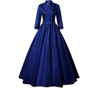 Vestido Medieval Mujer Ofertas Flash Del Dia Vestido Gotico Mujer con Cuello Solapa Vintage Elegante Vestido Victoriano Mujer Disfraz Mujer Halloween Carnaval Vestidos de Fiesta Mujer Elegantes