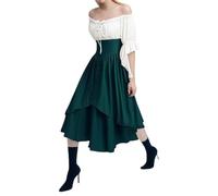 Vestido Medieval Mujer Vestido Victoriano Mujer Trajes Medievales 6XL Disfraz Trajes Medievales Dress Traje Medieval Disfraz Bruja De Vikinga Halloween Blanco Renacentista De Epoca Victoriana Vikinga