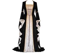 Vestido Medieval para Mujer con Mangas Trompeta, Estilo Medieval Victoriano, Vestido Largo renacentista, Fiestas de Princesas, Disfraz de Halloween Princesa Disfraz Cosplay Carnaval