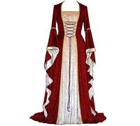 Vestido Medieval para Mujer con Mangas Trompeta, Estilo Medieval Victoriano, Vestido Largo renacentista, Fiestas de Princesas, Disfraz de Halloween Princesa Disfraz Cosplay Carnaval