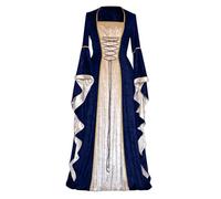 Vestido Medieval para Mujer con Mangas Trompeta, Estilo Medieval Victoriano, Vestido Largo renacentista, Fiestas de Princesas, Disfraz de Halloween Princesa Disfraz Cosplay Carnaval