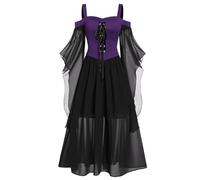 Vestido medieval para mujer, disfraz de Halloween para mujer, disfraz de vampiro, mujer, estilo punk gótico, disfraz de Halloween y mujer, sexy, para Halloweens y carnaval,