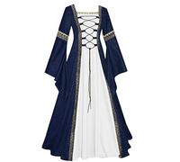 Vestido medieval para mujer, largo, gótico, tallas grandes, manga larga, vestido renacentista, vestido retro, vestido de fiesta, vestido de corsé, vestido maxi, vestido vintage, cosplay, Halloween