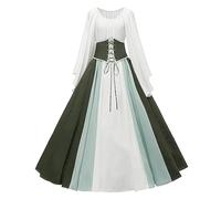 Vestido medieval para mujer, manga trompeta, vestido victoriano para mujer, vintage, corte holgado, elegante, gótico, renacentista, disfraz de Halloween con cordones fluido, Steampunk, cosplay, fiesta