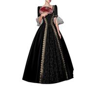 Vestido Medieval Para Mujer Retro De Los AñOs 50 Largo Casual Cuello En V Delgado Disfraz Carnaval Fiesta Cosplay Adulto Disfraces