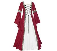 Vestido Medieval para Mujer Talla Grande Vestido de Halloween para Mujer Estilo Vintage Corte de Princesa con Mangas Acampanadas Cuello Cuadrado Vestido Victoriano Vestido de Reina Renacentista