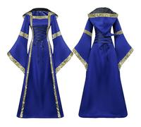Vestido medieval para mujer, vestido de princesa, disfraz de reina 2XL, disfraz de princesa, vestido de fiesta sexy, vestido medieval, vestido largo de reina, elfos, mujer campesina, criada vikinga