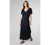 Vestido midi con cuello en pico Mujer Talla XS. Color Negro
