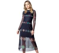 Vestido midi Desigual Kingston para mujer con capa de tul S
