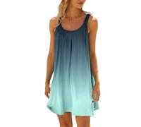 Vestido Mujer Casual Sin Mangas,Vestido De Playa De Verano para Mujer Sin Mangas Divertido Colorido Estampado Falda Informal Minivestido De Vacaciones Junto Al Mar