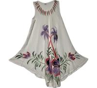 Vestido Mujer de Verano,Sin Manga,Talla Unica,Made in India (Blanco)