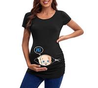 Vestido Mujer Embarazada Pantalones maternidad Camiseta Ropa de maternidad Top Verano Embarazada Camisetas de Manga Corta Camiseta Casual Ropa de Embarazo Divertido Camiseta Maternidad Rosa, Le Noir,