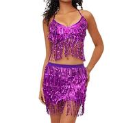 Vestido Mujer Fiesta, PañUelo De Cadera con Flecos para Danza del Vientre Y Uso Casual Femenino