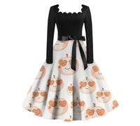 Vestido Mujer Halloween Vampiro Blanco de Miedo de Bruja Vestido Gotico Disfraz Halloween Elegantes de Calabaza Haloween Terroríficos Calavera Disfraz Medieval Mujer Blanco 4XL