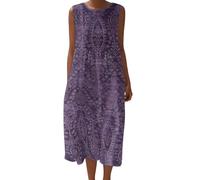 Vestido Mujer Verano Sin Mangas Estampado Geometrico Vestido Largo Playa con Bolsillos Vestidos Casuales Mujer Verano Vestidos Bohemio Elegante Ropa Mujeres Talla Grande Maxi Vestida Suelto Fiesta