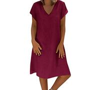 Vestido Mujer Verano Vestidos 2026 Midi De Primavera Women Summer Dresses Talla Grande Casual Boho Ladies Falda Sin Mangas Corte A Vestidos Playeros Casual Rojo S