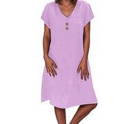 Vestido Mujer Verano Vestidos 2026 Midi De Primavera Women Summer Dresses Talla Grande Casual Boho Ladies Falda Sin Mangas Corte A Vestidos Playeros Casual Morado S botón