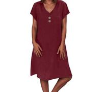 Vestido Mujer Verano Vestidos 2026 Midi De Primavera Women Summer Dresses Talla Grande Casual Boho Ladies Falda Sin Mangas Corte A Vestidos Playeros Casual Vino S botón