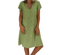 Vestido Mujer Verano Vestidos 2026 Midi De Primavera Women Summer Dresses Talla Grande Casual Boho Ladies Falda Sin Mangas Corte A Vestidos Playeros Casual Verde S