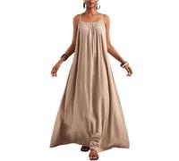 Vestido Mujer, Vestido De Gala Mujer Elegante Vestidos De Verano Vestidos Largo Verano para Color Liso Tirantes Finos Sin Mangas Estilo Swing Ideal para La Playa Elegante Y Ligero Paras El Veranos