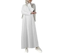 Vestido musulmán Abaya para mujer, vestido de oración de longitud completa, caftán con hiyab Dubái, maxi vestidos chinos de invierno para mujer, blanco, 5XL