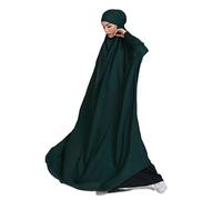 Vestido Musulmán de Mujer Ramadán Burka Abaya Mujer Musulmana Hiyab Khimar Vestido Hijab De Oración Túnica Turca Suelta Turbante Pañuelo en ka Cabeza étnico Diario Hogar Trabajo Oscuro Verde