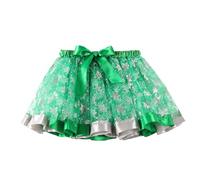 Vestido Navidad Bebe Niña, Disfraz de de Baile de Navidad para niñas, Falda de Tul con de Nieve, Faldas de Ballet (Green, 5-8 Years)
