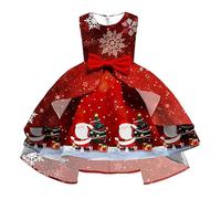 Vestido NavideñO NiñA,Vestido De Navidad para NiñAs Sin Mangas De Papá Noel MuñEco De Nieve para Fiesta De Navidad GraduacióN Vestidos Formales Trajes De Festival para NiñOs PequeñOs