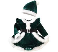 Vestido navideño para bebé, Papá Noel de terciopelo, traje navideño para recién nacido con gorro, mono con ribete de piel para niña de 3 a 6 meses, traje para recién nacida, ropa para be