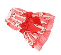 Vestido Navideño para Cachorros Poliéster de Primera Calidad Patrón Lindo de Papá Noel Ropa para Mascotas para Caminar, Diseño de Hilo Fino No Irritante (S)